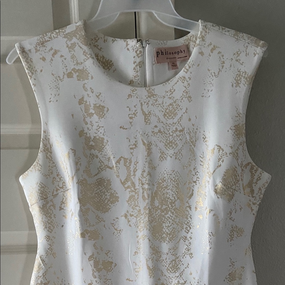 Philosophy White and Gold Dress